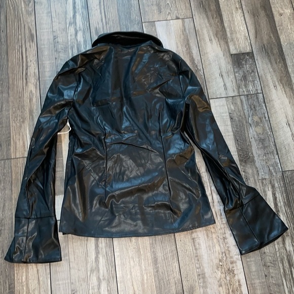 NWT Six/Fifty Faux Leather Blouse in size M - Picture 4 of 7